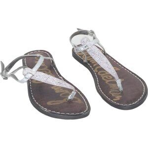 Sam Edelman Girls Gini Purple Silver Glitter Thong Sandal Size 3